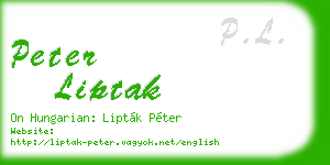 peter liptak business card